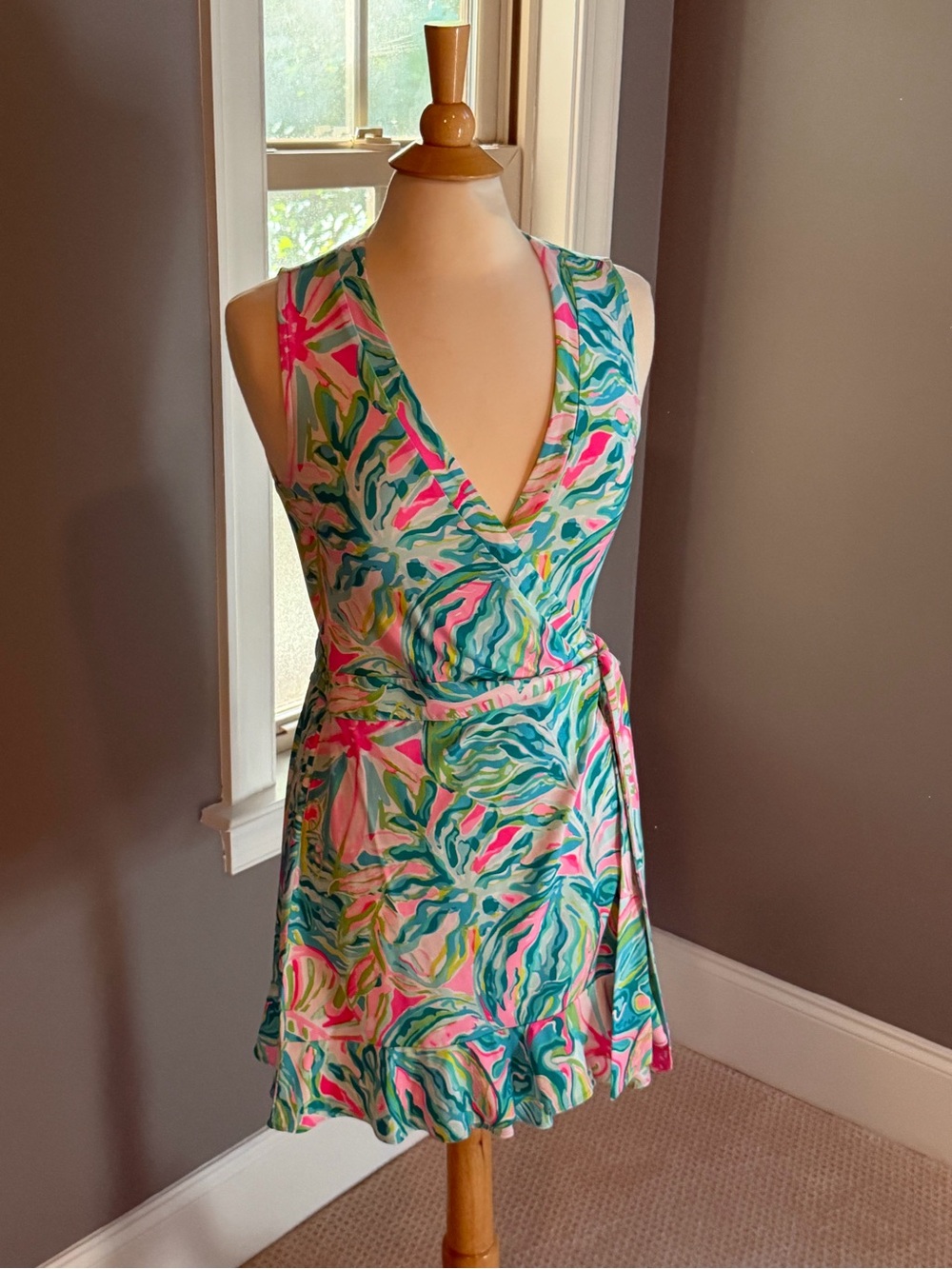 Lilly Pulitzer Rilla Wrap Romper “One in a Melon” Size Small